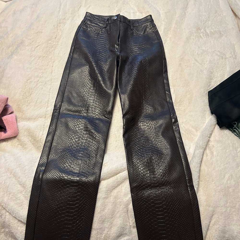 Wilfred Dark Brown Snake Print Pants